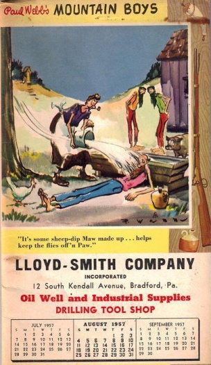 1957 Lloyd-Smith Company ad calendar