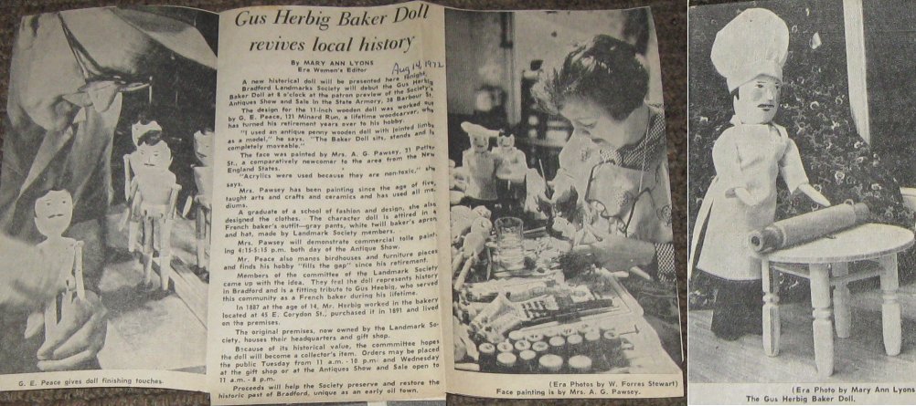 Gus Herbig Baker Doll story - 1972 Bradford Era