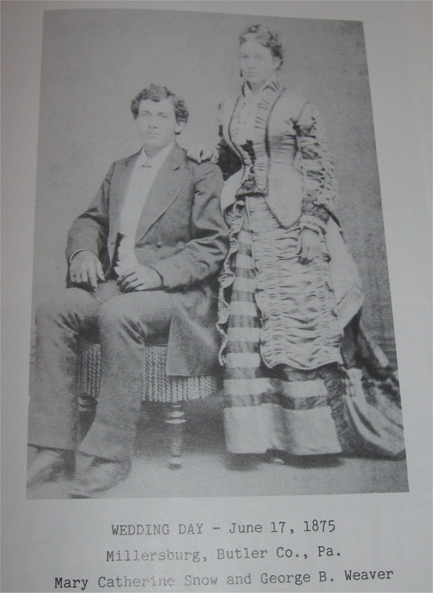 Wedding Portrait of Mary Snow & George Weaver - 1875