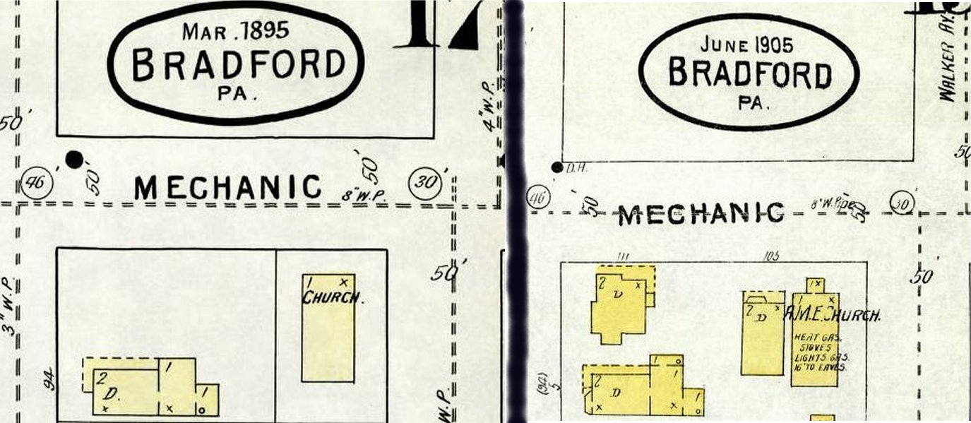 Sanborn Maps showing AME Church