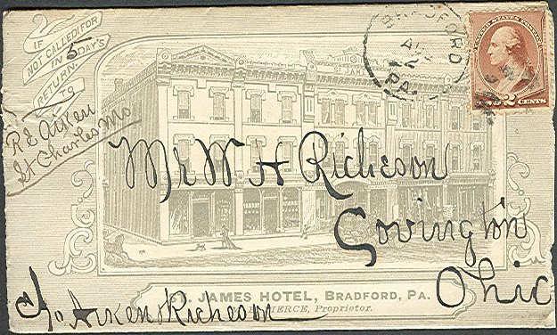 St. James Hotel envelope - 1880s