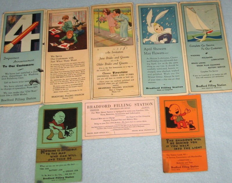 Bradford Filling Station Ad Ink Blotters