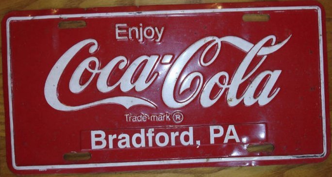 Coca-Cola / Bradford, PA license plate