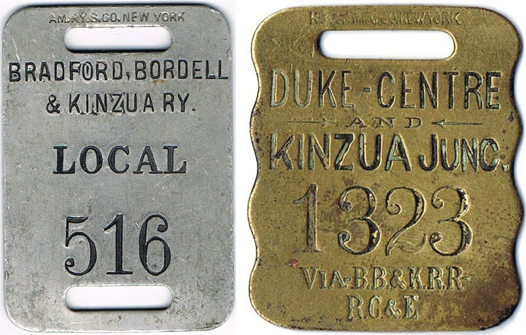 BB & K / Duke Centre & Kinzua Junction - Luggage Tags