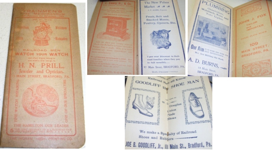 Trainmen's Time Book w/ Bradford ads