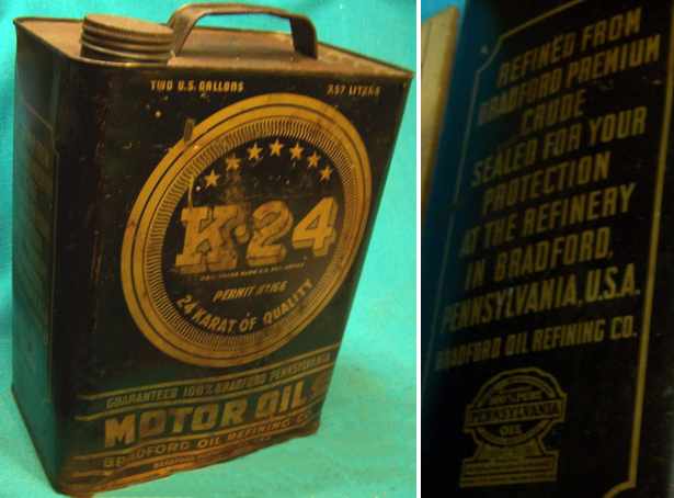K-24 Motor Oil Can - Bradford Oil Refining Co.