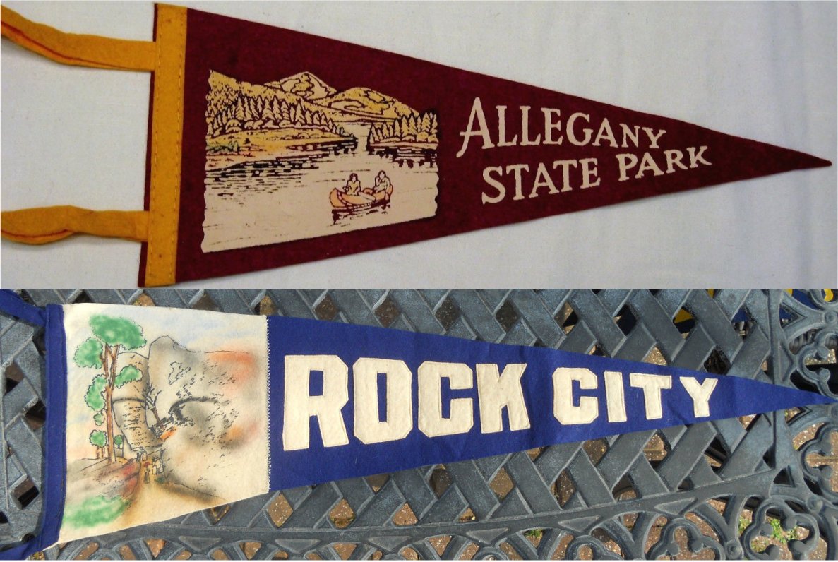 Allegany State Park & Rock City souvenir pennants