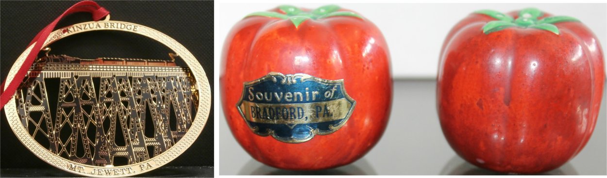 Kinzua Bridge ornament / Souvenir Salt & Pepper Shakers