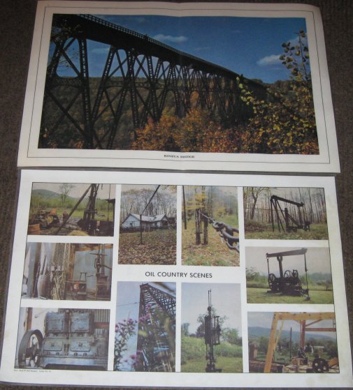 placemats of kinzua bridge & oil country
