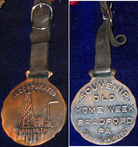 bradford old home week 1909 watch fob
