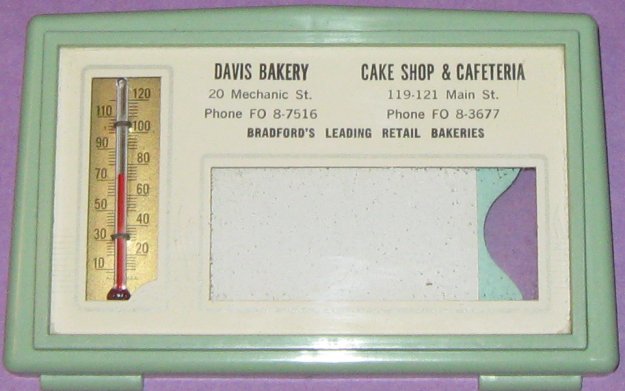 davis bakery & cake shop thermometer / calendar