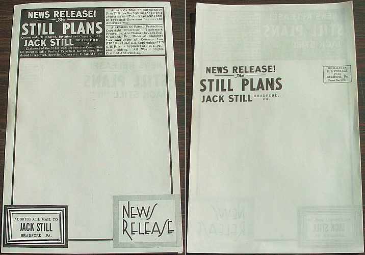 Jack Still for Mayor - 1960 news release mailer