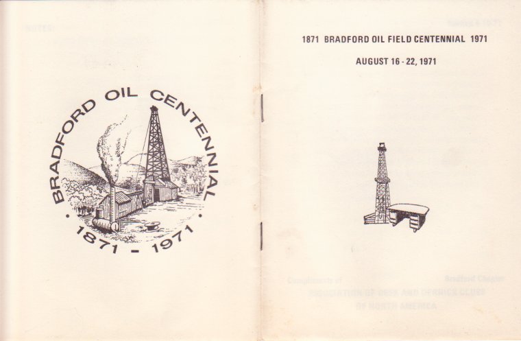 1971 bradford oil centennial schedule booklet