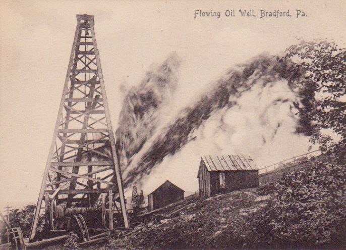 flowing oil well, bradford