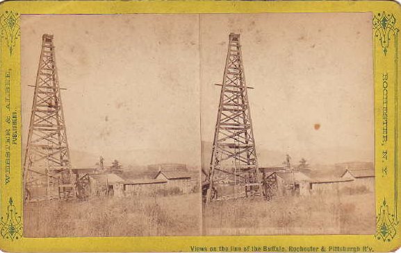 oil derrick stereoscope