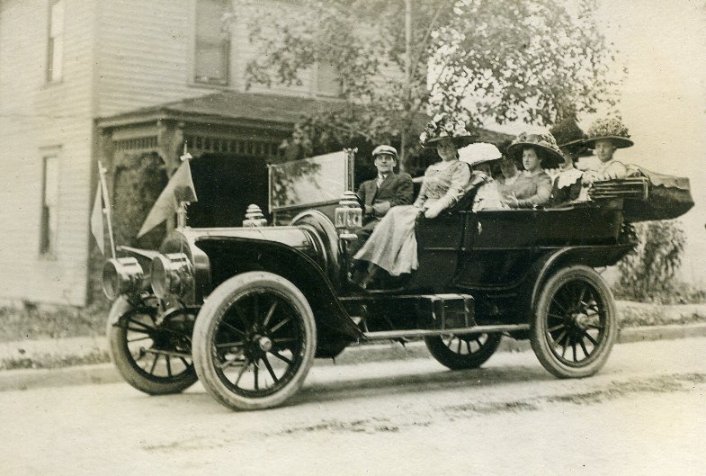ladies in their flowered hats