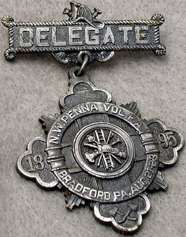 1895 N.W. PA Volunteer Firemen's Assoc. Delegate Pin
