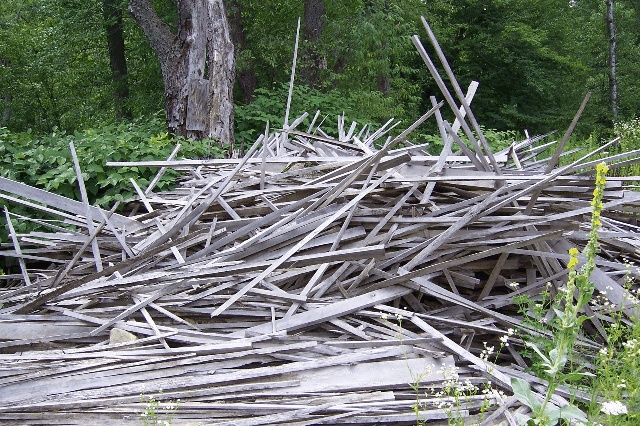 boards from a water barrel