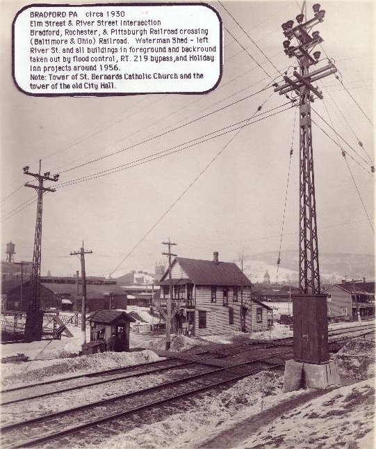 Elm & River St Intersection 1930, don./D. Rathfon